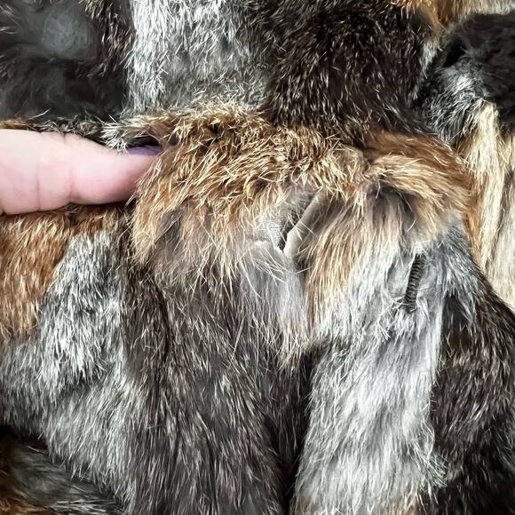 Vintage Patchwork Rabbit Fur Coat Size Medium - Picture 14 of 15